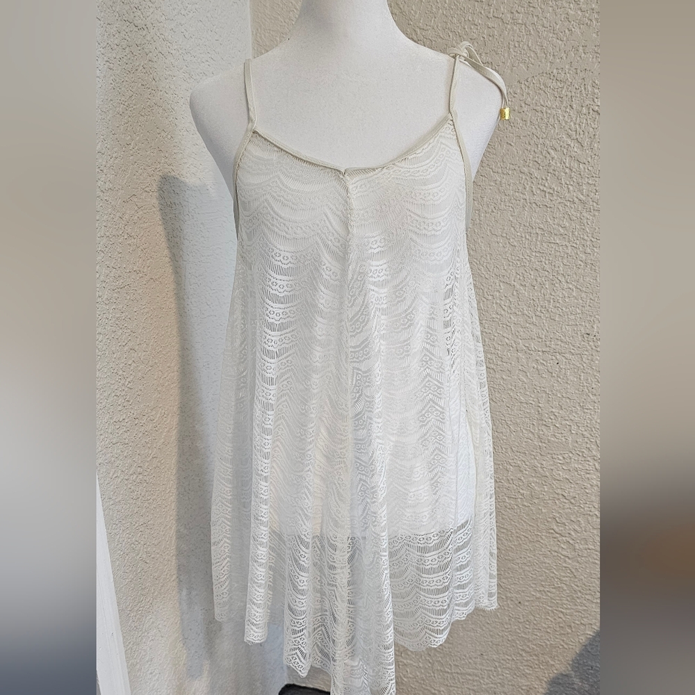 Beach Bunny Sheer White Lace Cover Up One Size